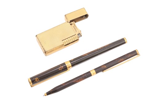 Lot 338 - A pair of S T DuPont ballpoint pens with...