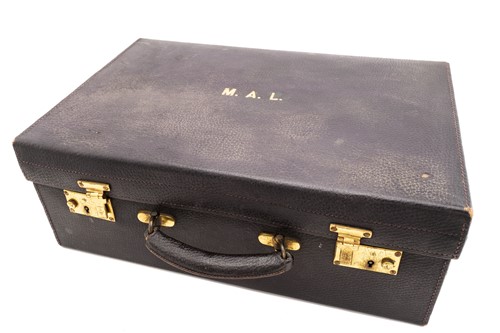 Lot 468 - A lady's black leather dressing case...