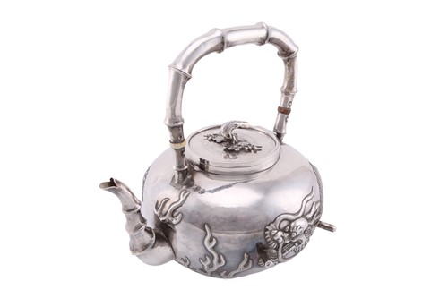 Lot 121 - A Chinese silver four piece tea set by Wang...
