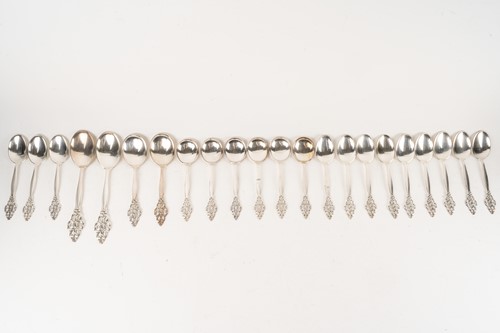 Lot 413 - A composite set of Norwegian silver plated...