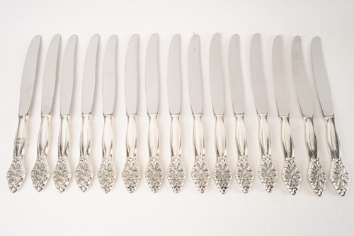 Lot 413 - A composite set of Norwegian silver plated...