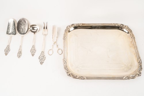 Lot 413 - A composite set of Norwegian silver plated...