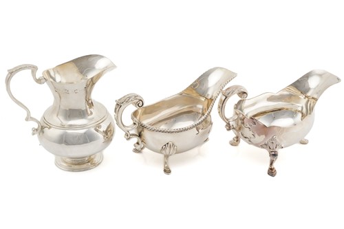 Lot 456 - A matched pair of silver sauce boats, London...