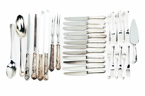 Lot 446 - A mixed collection of modern silver flatware,...