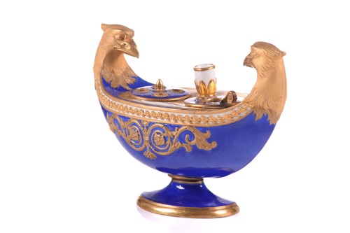 Lot 190 - A Sevres porcelain Empire design eagle-headed...