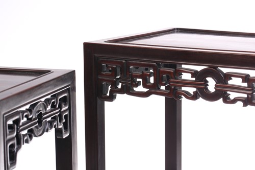 Lot 123 - A nest of two Chinese Hongmu tables, early...