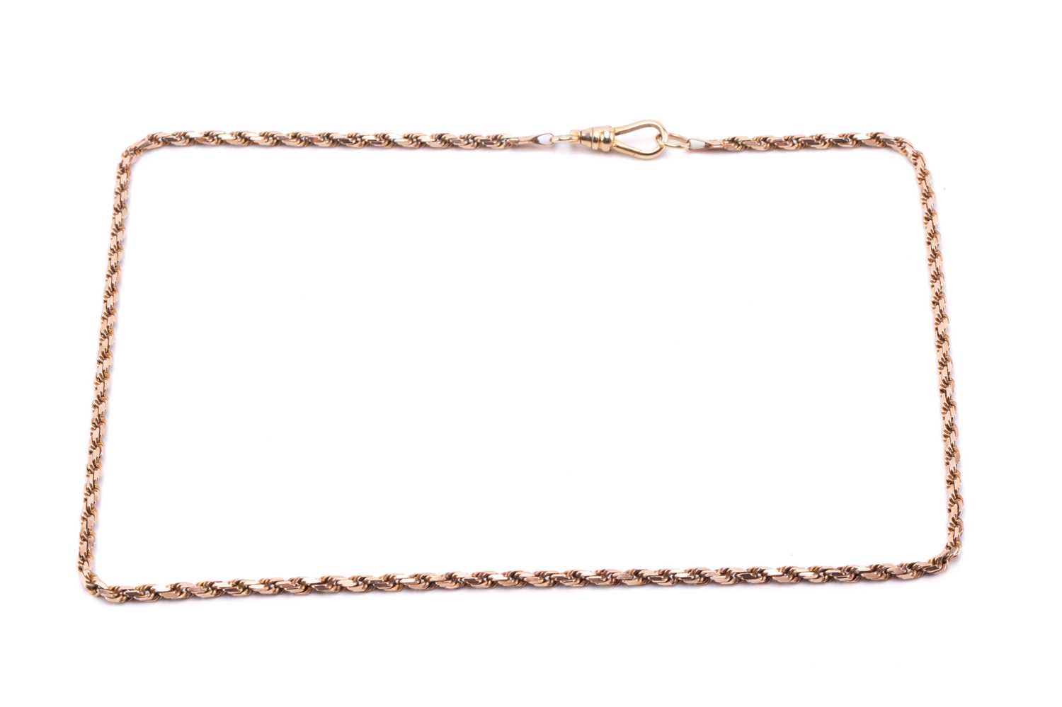Facted Rope Chain Lot 126 - A faceted twisted rope chain with swivel
