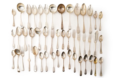 Lot 544 - Collection of silver flatware, largely...