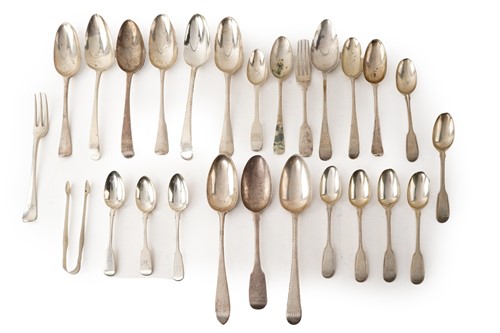 Lot 516 - Collection of silver flatware including an...