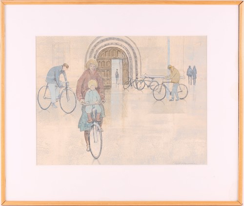 Lot 21 - Pamela Townsend (1920-2019) British, 'Cyclists...