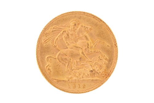 Lot 308 - A George V full sovereign 1912, obv. bare head...