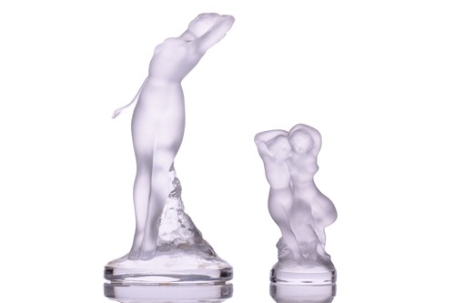 Lot 223 - A Lalique frosted glass nude figure 'Danseuse',...
