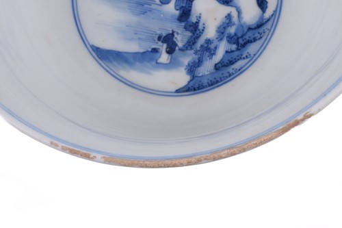 Lot 129 - A Chinese blue and white Kangxi style...