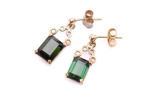 Lot 49 - Four pairs of gem-set earrings; including a...