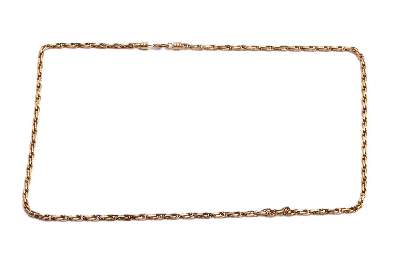 Lot 233 - A loose rope chain necklace, terminated with...