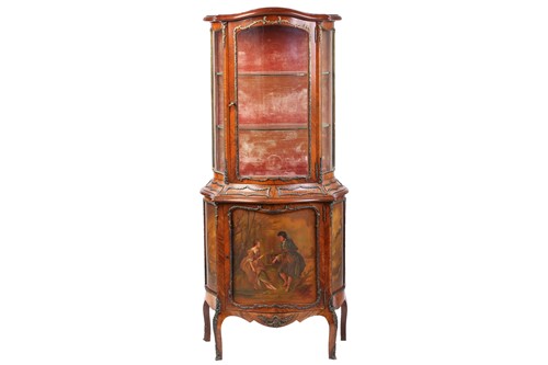 Lot 167 - A Louis XV style serpentine figured rosewood...