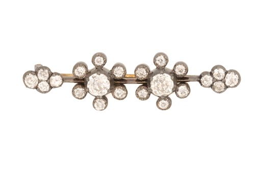 Lot 27 - A Victorian diamond-set bar brooch, featuring...