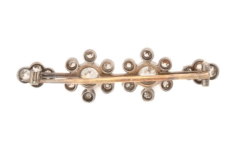 Lot 27 - A Victorian diamond-set bar brooch, featuring...