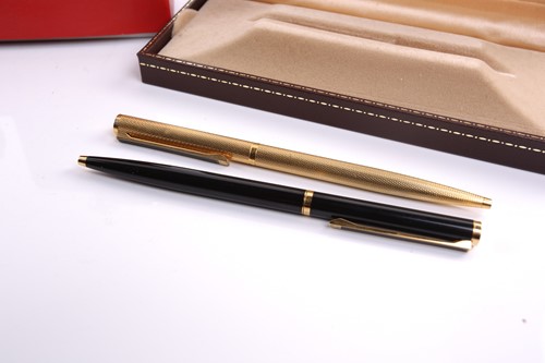 Lot 287 - Dunhill - a gold plated ballpoint pen with...