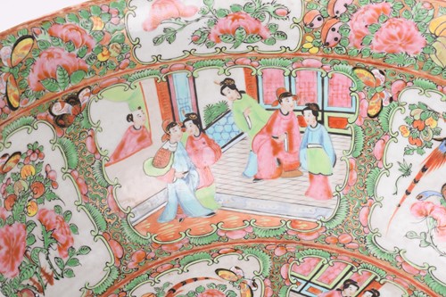Lot 137 - A large Cantonese 'Famille rose' enamel punch...