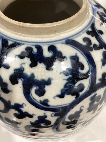 Lot 194 - A Chinese Ming style blue and white ovoid vase,...