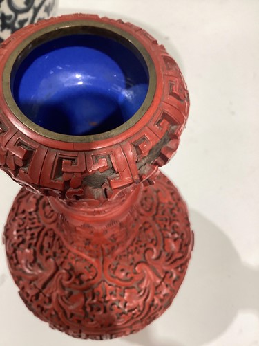 Lot 194 - A Chinese Ming style blue and white ovoid vase,...