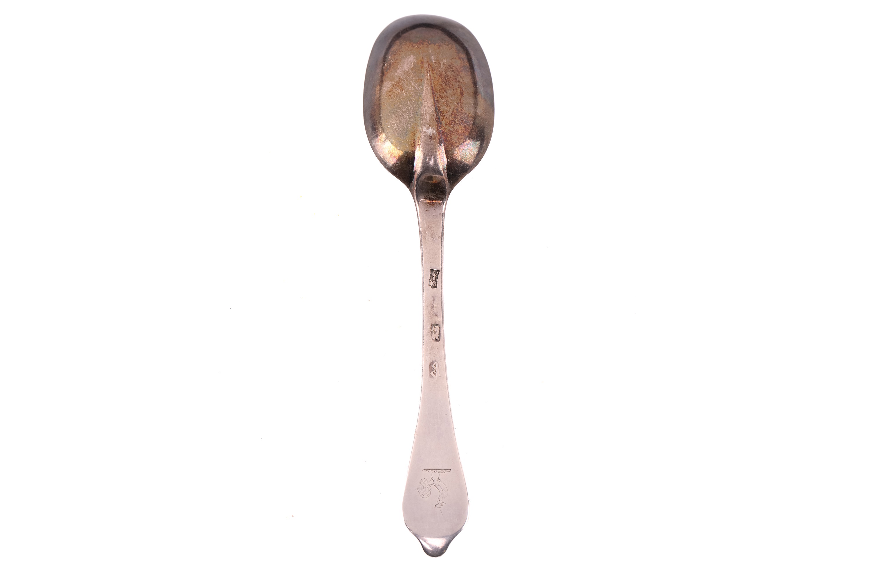 Lot 428 A Queen Anne silver "dog nose" spoon, London,