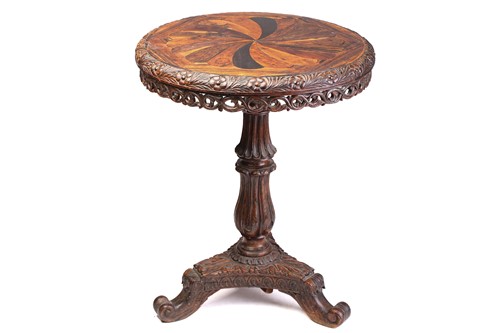 Lot 149 - An Anglo Ceylonese circular rosewood and...