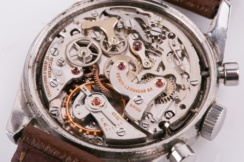 Lot 383 - A Heuer Carerra 2447 S Poly, with a hand-wound...