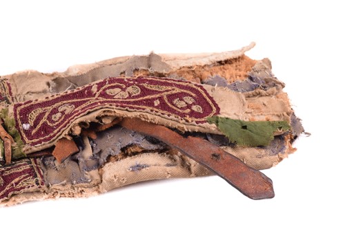 Lot 238 - An old Yemeni Khanja/Jambiya scabbard and belt,...