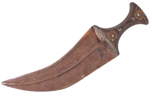 Lot 238 - An old Yemeni Khanja/Jambiya scabbard and belt,...