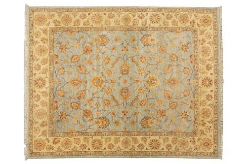 Lot 267 - An Indian pale blue ground hand-knotted carpet,...