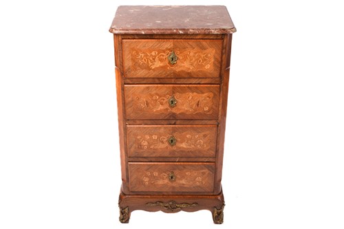 Lot 356 - A Louis XV style marble topped floral...