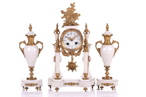 Lot 161 - A Louis XVI-style white marble and ormolu...