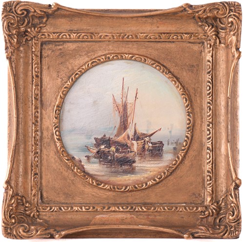 Lot 43 - A late 19th century framed oval porcelain...