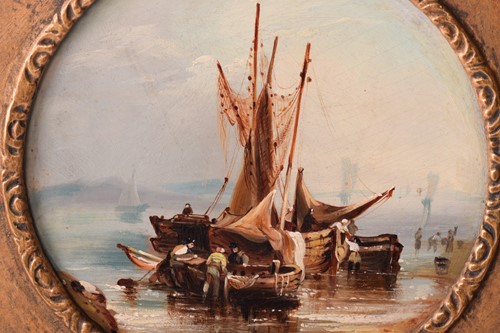 Lot 43 - A late 19th century framed oval porcelain...