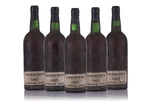 Lot 27 - Five bottles of Cockburn's 1963 Vintage Port.