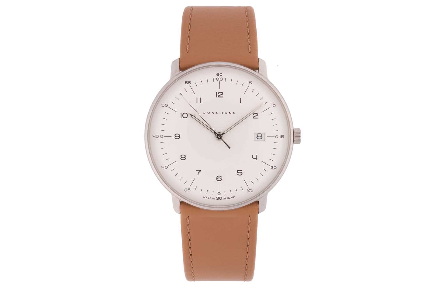 Lot 334 - Junghans Max Bill quartz watch, featuring a...