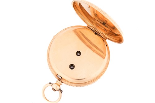 Lot 321 - An 18ct yellow gold Continental pocket watch,...