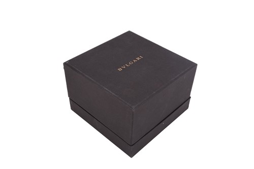 Lot 392 - Bvlgari - An empty black leather watch box...