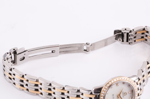 Lot 336 - An Omega DeVille diamond set two tone ladies...