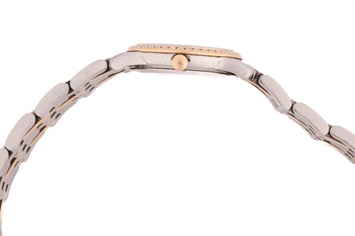 Lot 336 - An Omega DeVille diamond set two tone ladies...