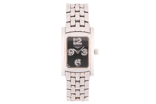 Lot 358 - A Longines ladies stainless steel quartz...