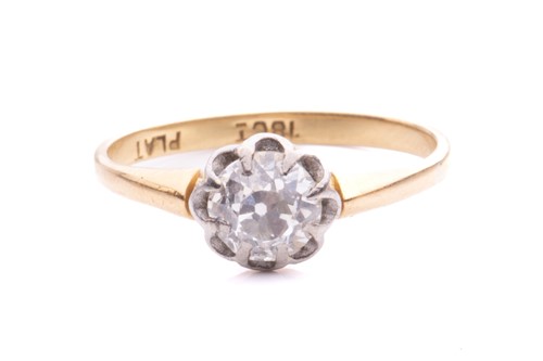 Lot 227 - A diamond solitaire ring, scintillating with...