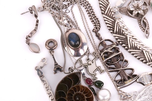 Lot 196 - Assorted white metal jewellery and gilt...