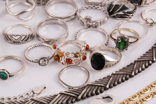 Lot 196 - Assorted white metal jewellery and gilt...