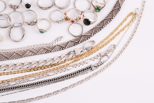 Lot 196 - Assorted white metal jewellery and gilt...