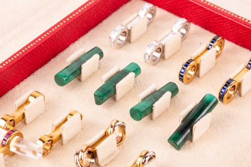 Lot 116 - Cartier - interchangeable baton cufflinks set...