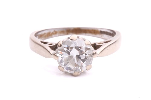 Lot 141 - A diamond solitaire ring in 18ct white gold,...