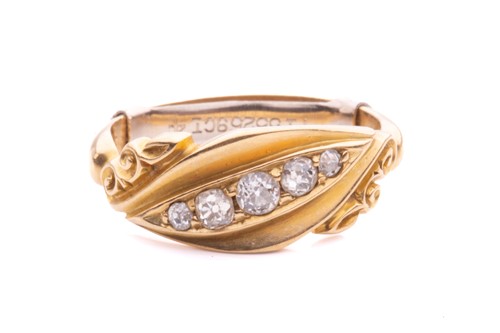 Lot 137 - An Edwardian diamond half-hoop ring in 18ct...